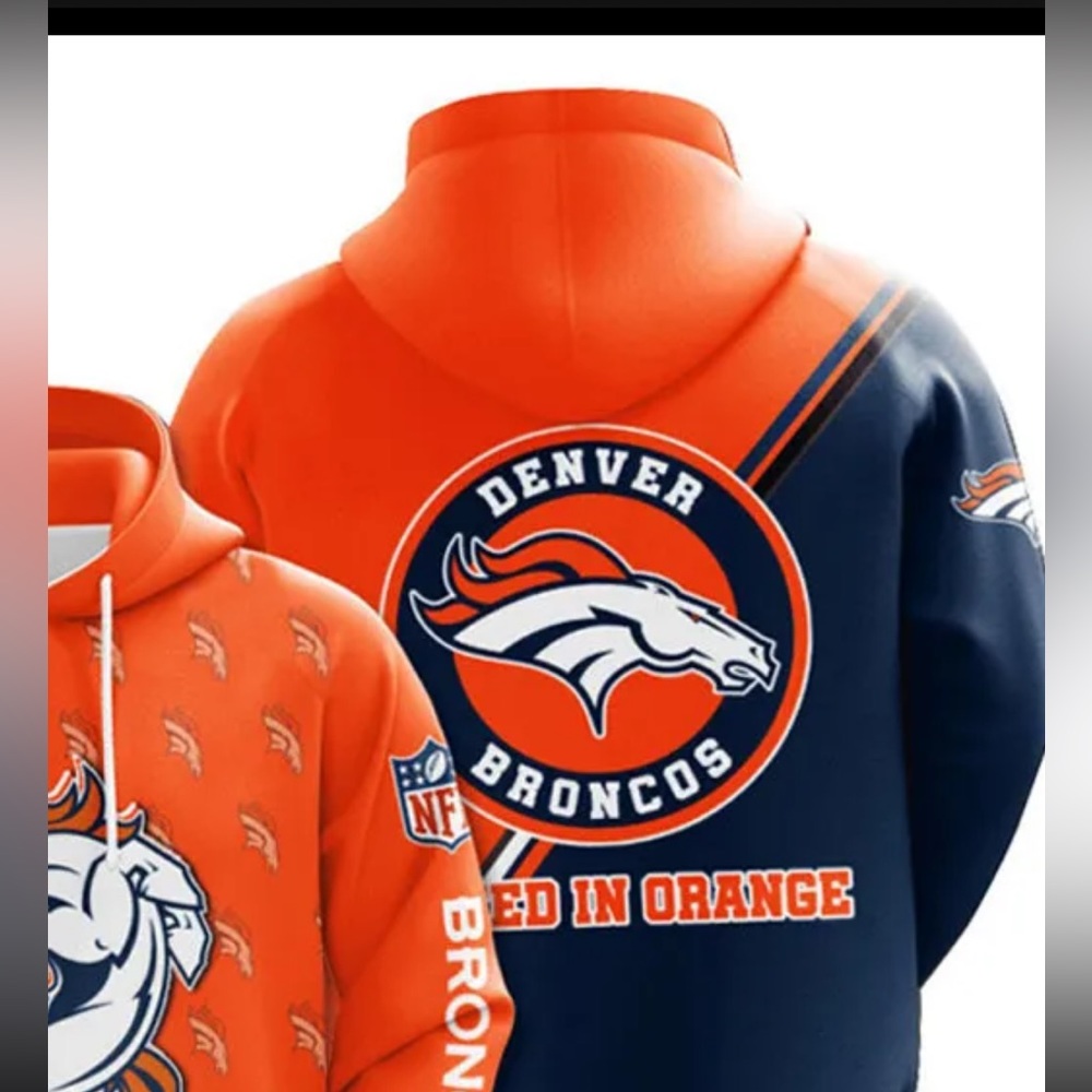 Denver Broncos Loose Hoodie Casual Pullover